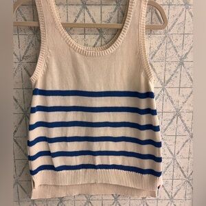 KULE Cotton Striped Sweater Tank - Sz Medium